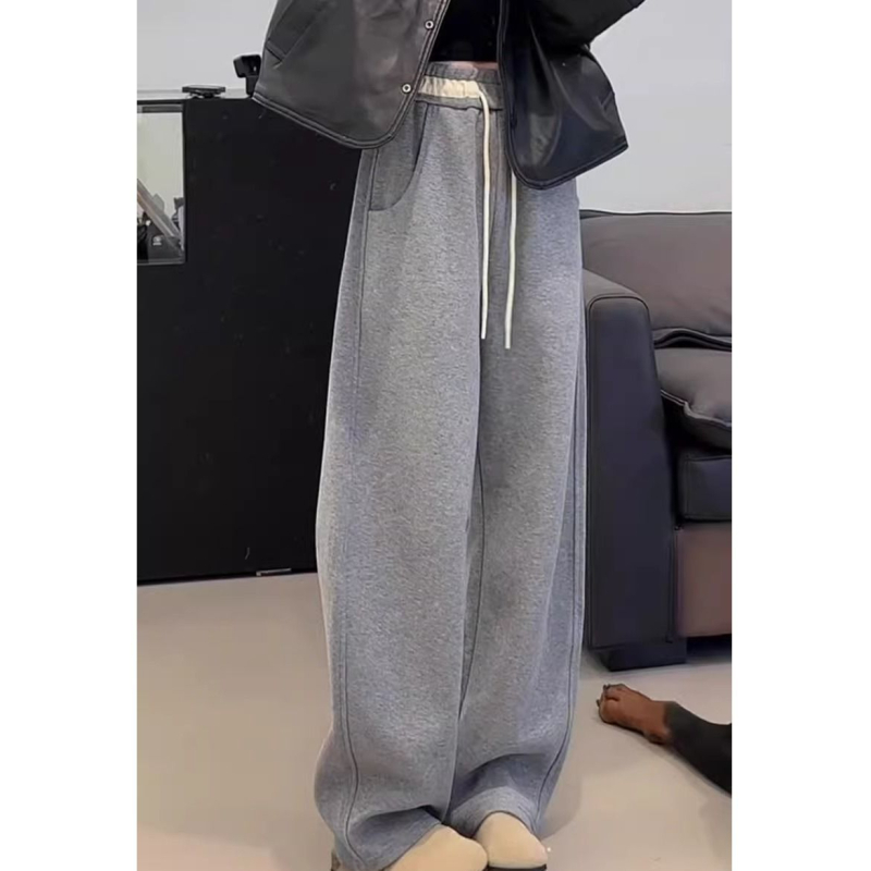 Ženske casual hlače s ravnim krojem, vuneni materijal, džepovi – Elegant Lady stil, proljeće 2024