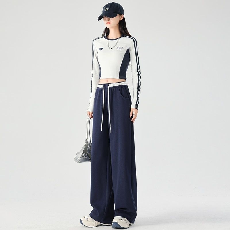 Ženske casual hlače s ravnim krojem, vuneni materijal, džepovi – Elegant Lady stil, proljeće 2024