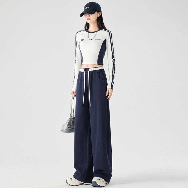 Ženske casual hlače s ravnim krojem, vuneni materijal, džepovi – Elegant Lady stil, proljeće 2024