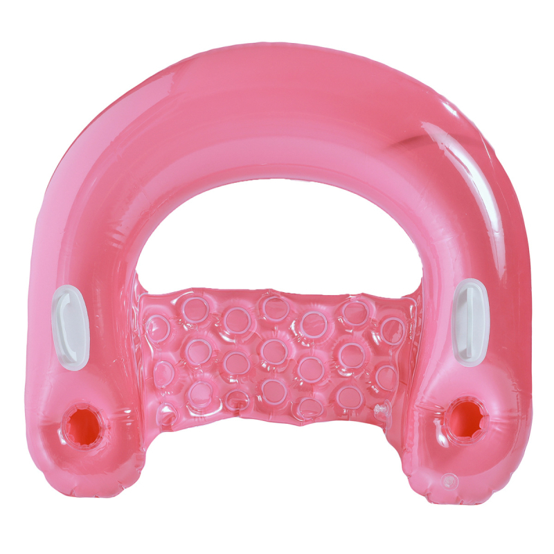 Φουσκωτό ανάκλιντρο ενηλίκων σε σχήμα Υ με λαβή, PVC, σχέδιο φλαμίνγκο με παγιέτες, θαλάσσιο φουσκωτό καναπέ