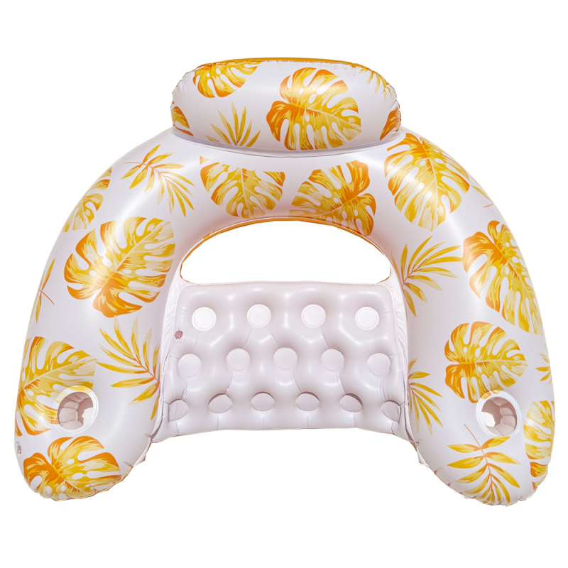 Φουσκωτό ανάκλιντρο ενηλίκων σε σχήμα Υ με λαβή, PVC, σχέδιο φλαμίνγκο με παγιέτες, θαλάσσιο φουσκωτό καναπέ