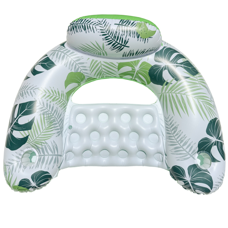 Φουσκωτό ανάκλιντρο ενηλίκων σε σχήμα Υ με λαβή, PVC, σχέδιο φλαμίνγκο με παγιέτες, θαλάσσιο φουσκωτό καναπέ