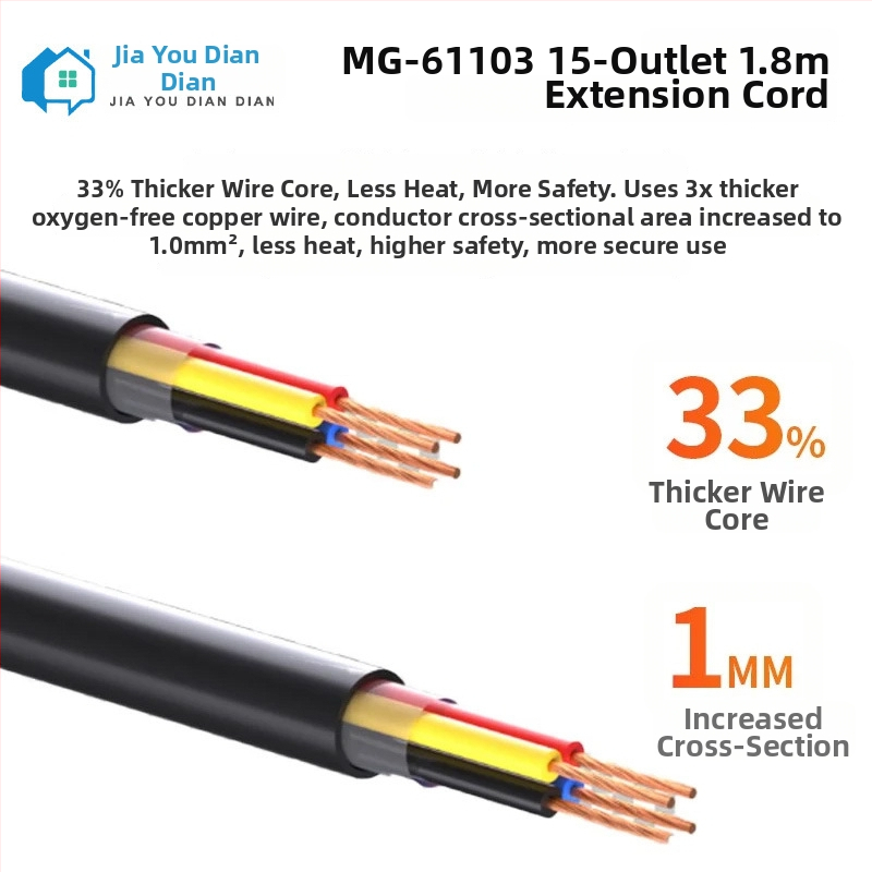 Mo Gong kontaktligzdu bloks ar 15 vietām, bezskābekļa vara kodols, 10 A, 250 V AC
