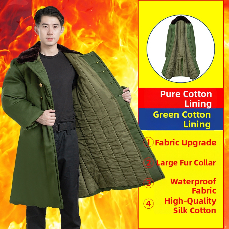 Karinio stiliaus ilgas paltas, polar fleece audinys, šiltas, vienos tonas, žiema, D-stilius