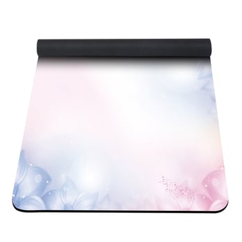 Йога мат от замшев каучук, дебелина 1.5 мм, тегло 23, сгъваема, нехлъзгаща се