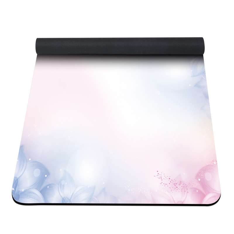 Йога мат от замшев каучук, дебелина 1.5 мм, тегло 23, сгъваема, нехлъзгаща се