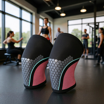 Genunchiere pentru squat la haltere, din neopren și cauciuc, pentru adulți, protecție pentru genunchi.