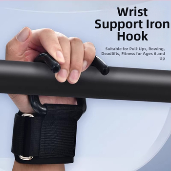 Riputamiseks mõeldud tõmbe konks — metallist randmekaitse, täiskasvanutele, fitnessiks ja deadliftiks