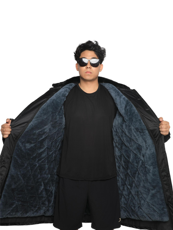 Ilga pliušinė žieminė striukė su nuimamu vidiniu pamušalu, atspari vandeniui, vėjui, šilta ir atspari dėvėjimui