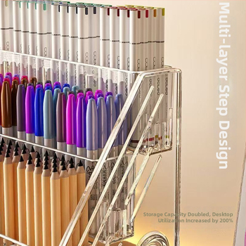 Xiyu 001 plastikinis injekcinės formos rašiklių laikiklis, stalinis organizatorius su 3-5 sluoksniais
