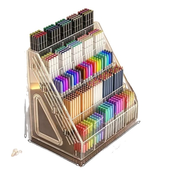 Xiyu 001 plastikinis injekcinės formos rašiklių laikiklis, stalinis organizatorius su 3-5 sluoksniais