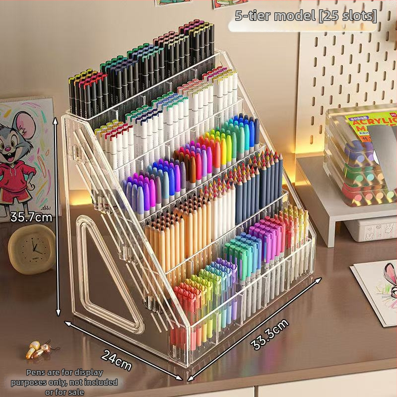 Xiyu 001 plastikinis injekcinės formos rašiklių laikiklis, stalinis organizatorius su 3-5 sluoksniais