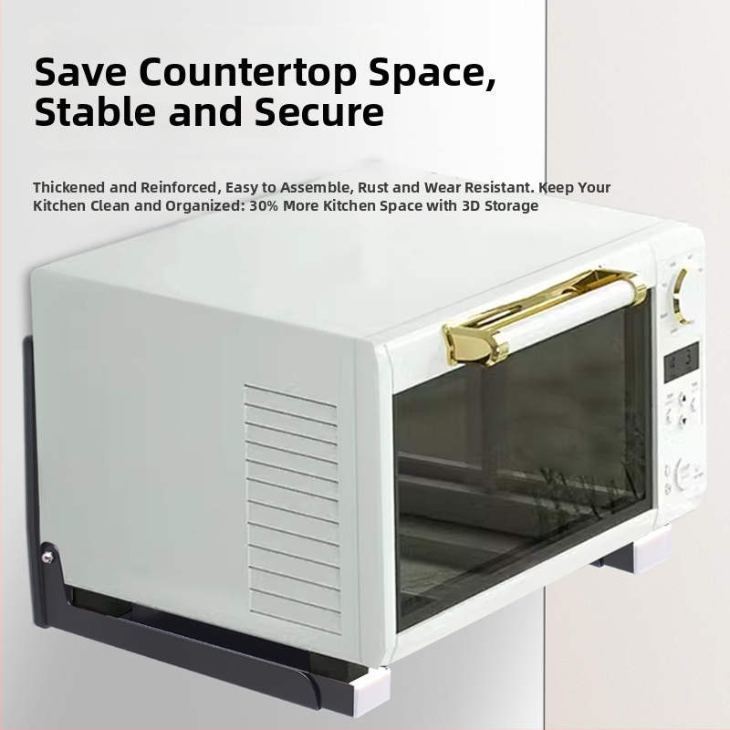 Roostevabast terasest seinale kinnitatav tõmbe- ja kokkupandav mikrolaineahju alus, nordic stiil, mudel 2025.1.18