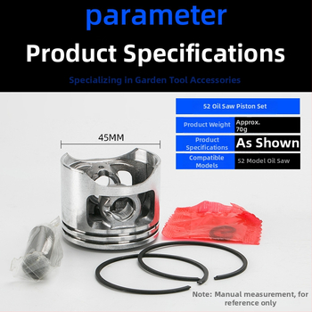 Kyushu garden benzininio grandininio pjūklo cilindrų rinkinys (52/58) – stūmoklio žiedas, cilindras, cilindro blokas, surinkimas, priedai