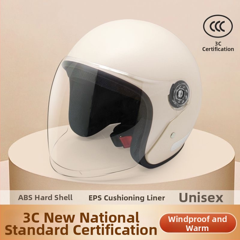 Cască half-helmet ABS pentru femei, pentru scutere electrice, respirabilă, protecție solară, utilizare în patru anotimpuri