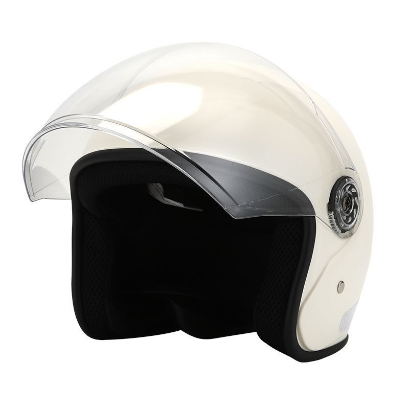 Cască half-helmet ABS pentru femei, pentru scutere electrice, respirabilă, protecție solară, utilizare în patru anotimpuri