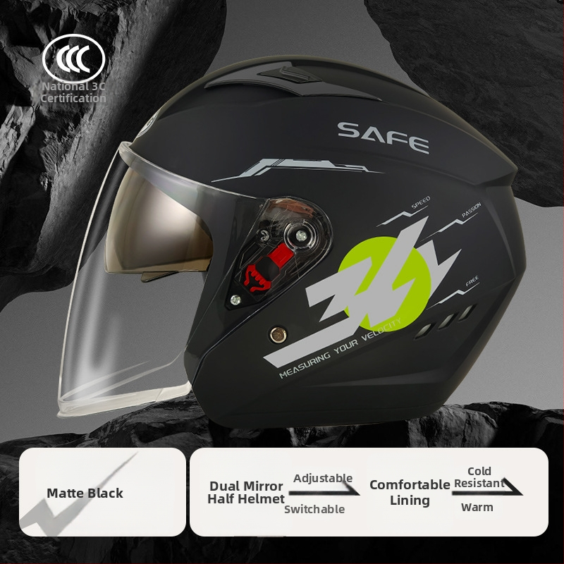 3C sertifikuota ABS 3/4 šalmas žiemai, skirta naudoti su elektriniais motociklais