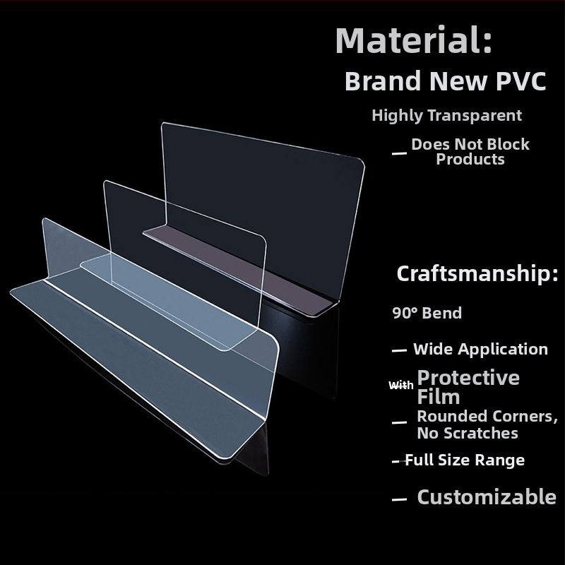Magnētiski caurspīdīgi plauktu atdalītāji, plastmasa, galda uzstādīšana, 4 līmeņi, vienkāršs moderns dizains