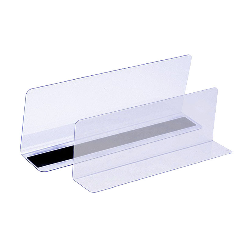 Магнитни прозрачни разделители за рафтове, пластмасови настолни разделители за разделяне на товари, прост и модерен стил, 4 нива, настолен монтаж