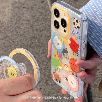 Магнитен държач за телефон с сладък, креативен дизайн и мотиви за тенис на маса и бадминтон – пластмасов, с възможност за персонализация, декоративна висулка