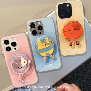 Магнитен държач за телефон с сладък, креативен дизайн и мотиви за тенис на маса и бадминтон – пластмасов, с възможност за персонализация, декоративна висулка