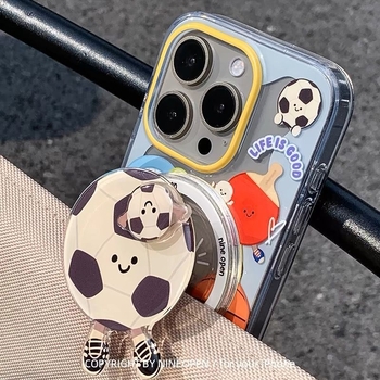 Магнитен държач за телефон с сладък, креативен дизайн и мотиви за тенис на маса и бадминтон – пластмасов, с възможност за персонализация, декоративна висулка