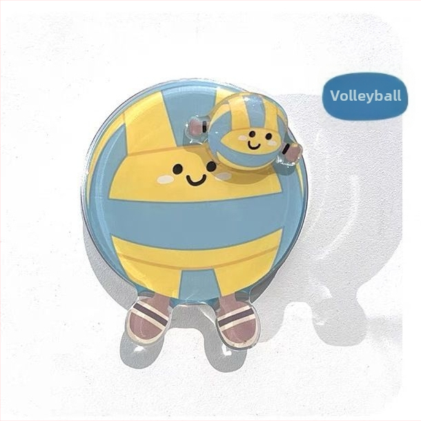 Magnetinis telefono laikiklis su mielu kūrybingu dizainu – stalo tenisas/badminton motyvai, plastikas, pritaikomas, dekoratyvinis pakabukas