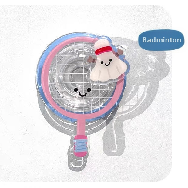 Magnetinis telefono laikiklis su mielu kūrybingu dizainu – stalo tenisas/badminton motyvai, plastikas, pritaikomas, dekoratyvinis pakabukas