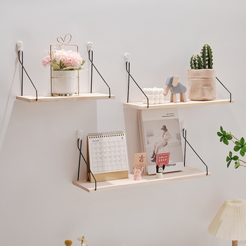 Стенна полица за съхранение, дървен материал, модерен стил, еднослойна