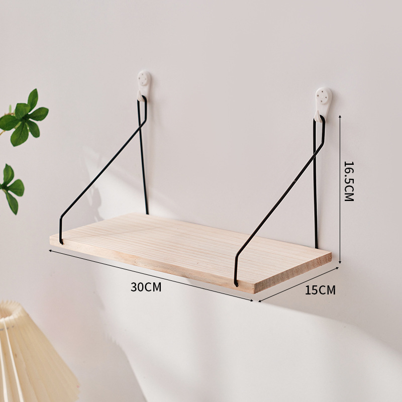 Стенна полица за съхранение, дървен материал, модерен стил, еднослойна