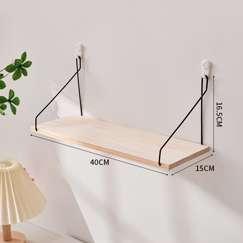Стенна полица за съхранение, дървен материал, модерен стил, еднослойна