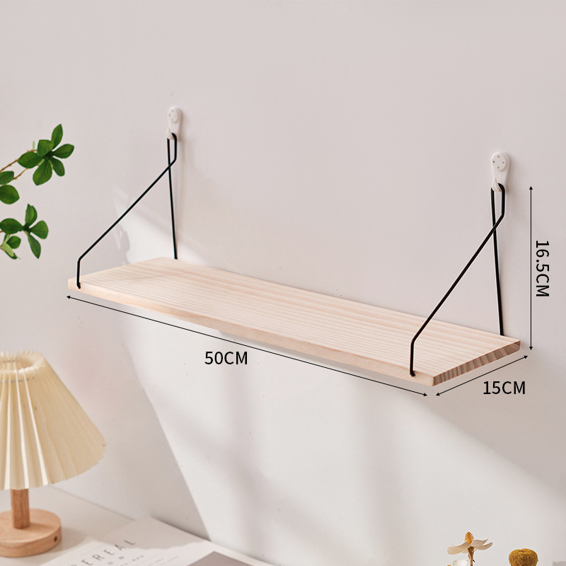 Стенна полица за съхранение, дървен материал, модерен стил, еднослойна