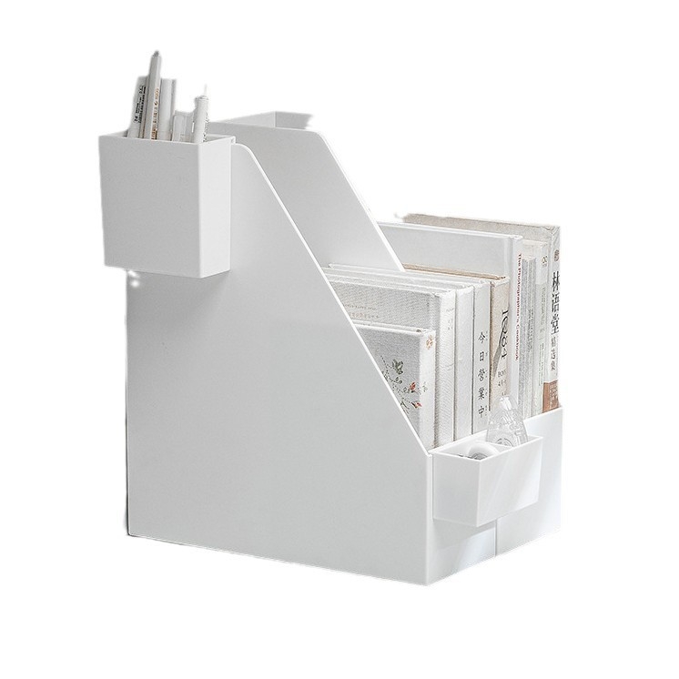 Десктоп държач за файлове – 1-слоен PP органайзер за канцеларски материали, прост и модерен Muji-стил