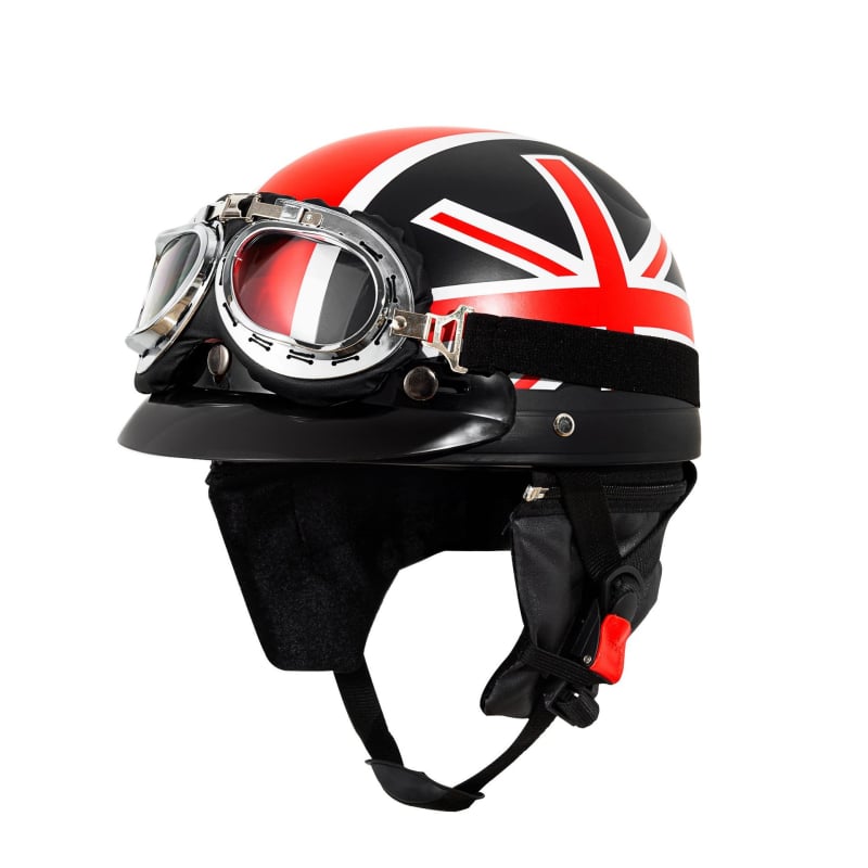 Polu kaciga – ABS+koža; unisex; za mopede; sve sezone