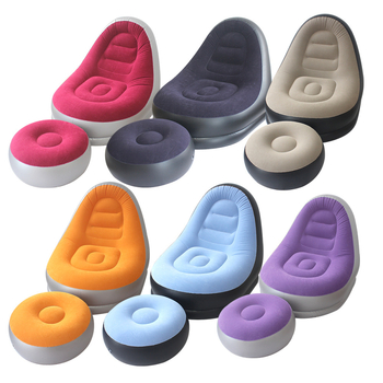 Πτυσσόμενος φουσκωτός καναπές με υποπόδιο, PVC, 0,5 mm, διαστάσεις 122×102×94 cm, βάρος 1,8 kg, μοντέρνο μινιμαλιστικό στυλ