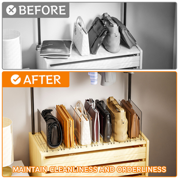 Пластмасов регулируем разделител за портфейли и чанти – настолен органайзер за чанти, 1 ниво