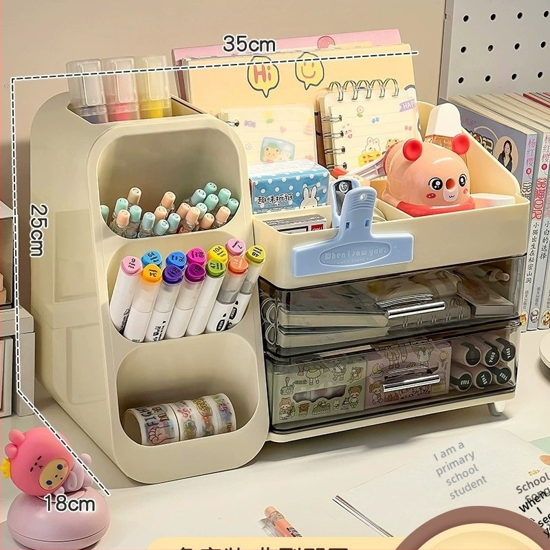 Stolni organizator s pretincima, kapacitet 12 L, plastični materijal