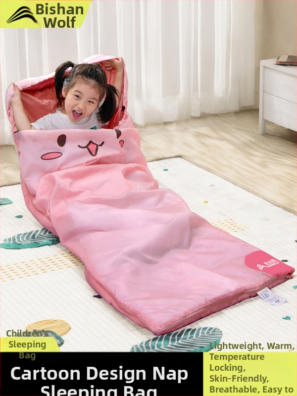 Vaikų kempingo miegmaišis – kišeninio tipo, poliesterio užpildas, pamušalas ir audinys, svoris 850 g, vaikams