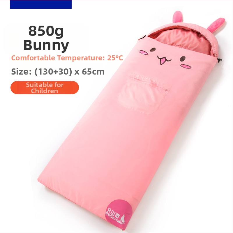 Vaikų kempingo miegmaišis – kišeninio tipo, poliesterio užpildas, pamušalas ir audinys, svoris 850 g, vaikams