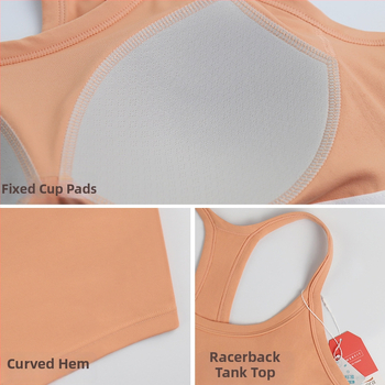 LAHN Sportinė liemenėlė su viengubu dizainu, formuoti 3/4 puodeliai, fiksuoti dvigubi pečių dirželiai, nailonas/elastanas