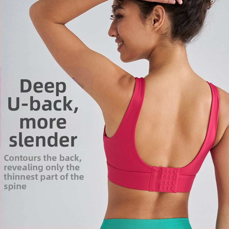 OTSA Moterų sportinė liemenėlė su integruota pagalvėle, vientisas jogos viršus, aukštas palaikymas, keturių eilių nugaros uždarymas, fiksuotos dvigubos pečiai