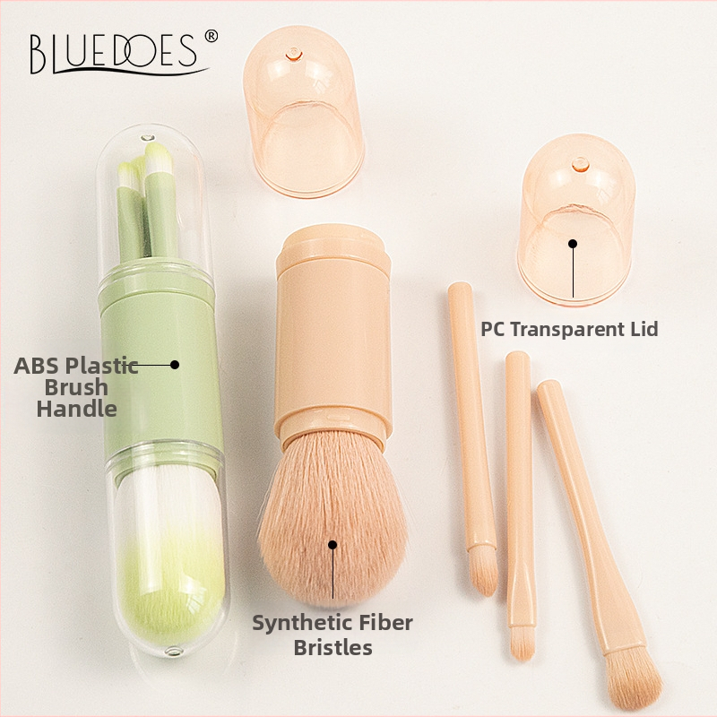 Četri vienā makijažas otu komplekts ar izstiepjamu mehānismu, pārnēsājams un daudzfunkcionāls; sintētiskas šķiedras, iepakots kastē.