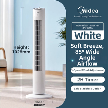 Midea ZAF09MA be mentelių toros ventiliatorius, 40W, 220V, triukšmas 51–70 dB