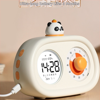 Stalo laikrodis studentams ir vaikams, tylus mechaninis judėjimas, LED ekranas, išorinis maitinimo šaltinis, kalento stiklo ciferblatas