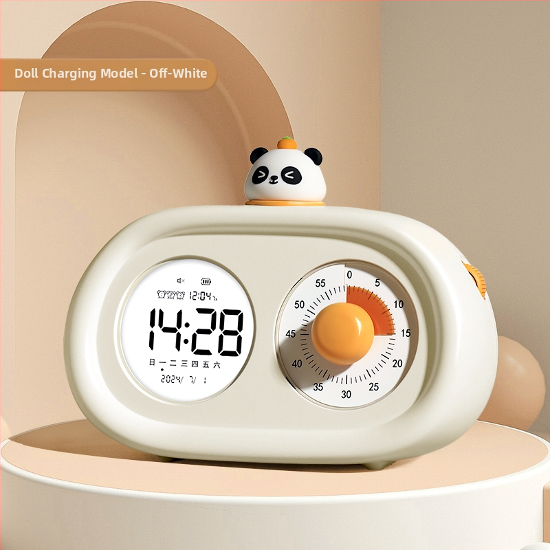 Stalo laikrodis studentams ir vaikams, tylus mechaninis judėjimas, LED ekranas, išorinis maitinimo šaltinis, kalento stiklo ciferblatas