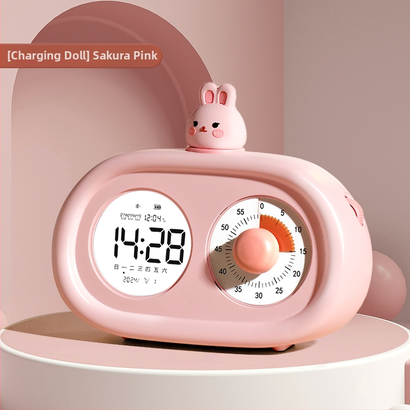 Stalo laikrodis studentams ir vaikams, tylus mechaninis judėjimas, LED ekranas, išorinis maitinimo šaltinis, kalento stiklo ciferblatas