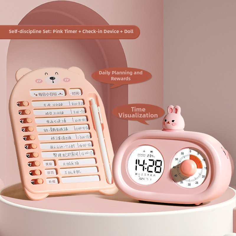 Stalo laikrodis studentams ir vaikams, tylus mechaninis judėjimas, LED ekranas, išorinis maitinimo šaltinis, kalento stiklo ciferblatas