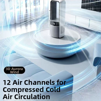 USB ventiliatorius be mentelių su natūraliu vėju, 4 greičiai, įmontuota 2000–4000 mAh baterija, veikimo laikas 8–12 valandų