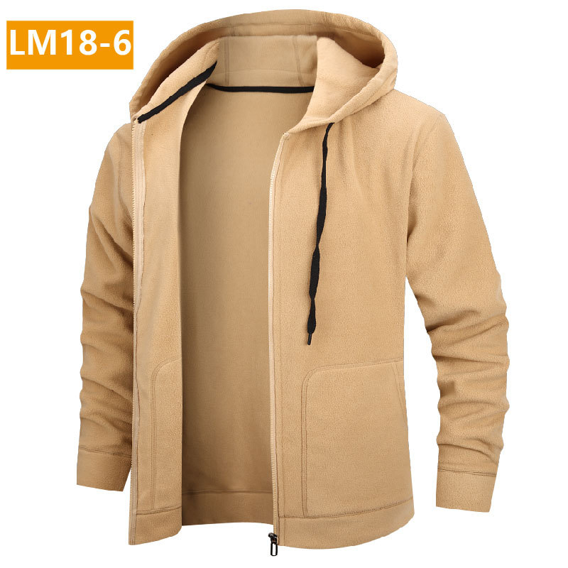 Férfi kapucnis, cipzáros polár pulóver, 96% poliészter, fleece belső réteg, laza szabás, oldalsó zsebek