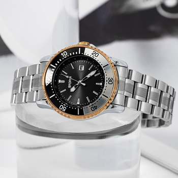 Vīriešu kvarca pulkstenis — kalendārs, spīd tumsā, 30M ūdensizturība, nerūsējoša tērauda korpuss un siksna, 34 mm diametrs